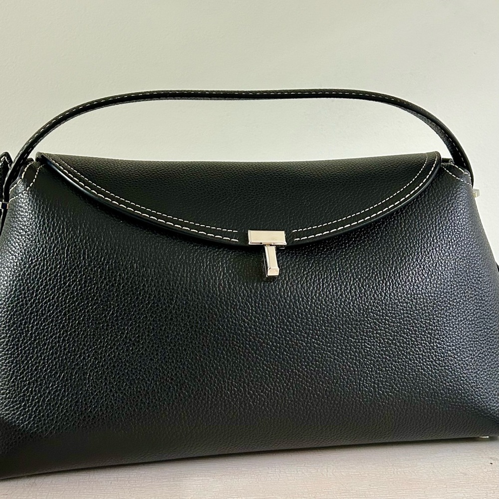 Toteme T Lock Black Leather Bag